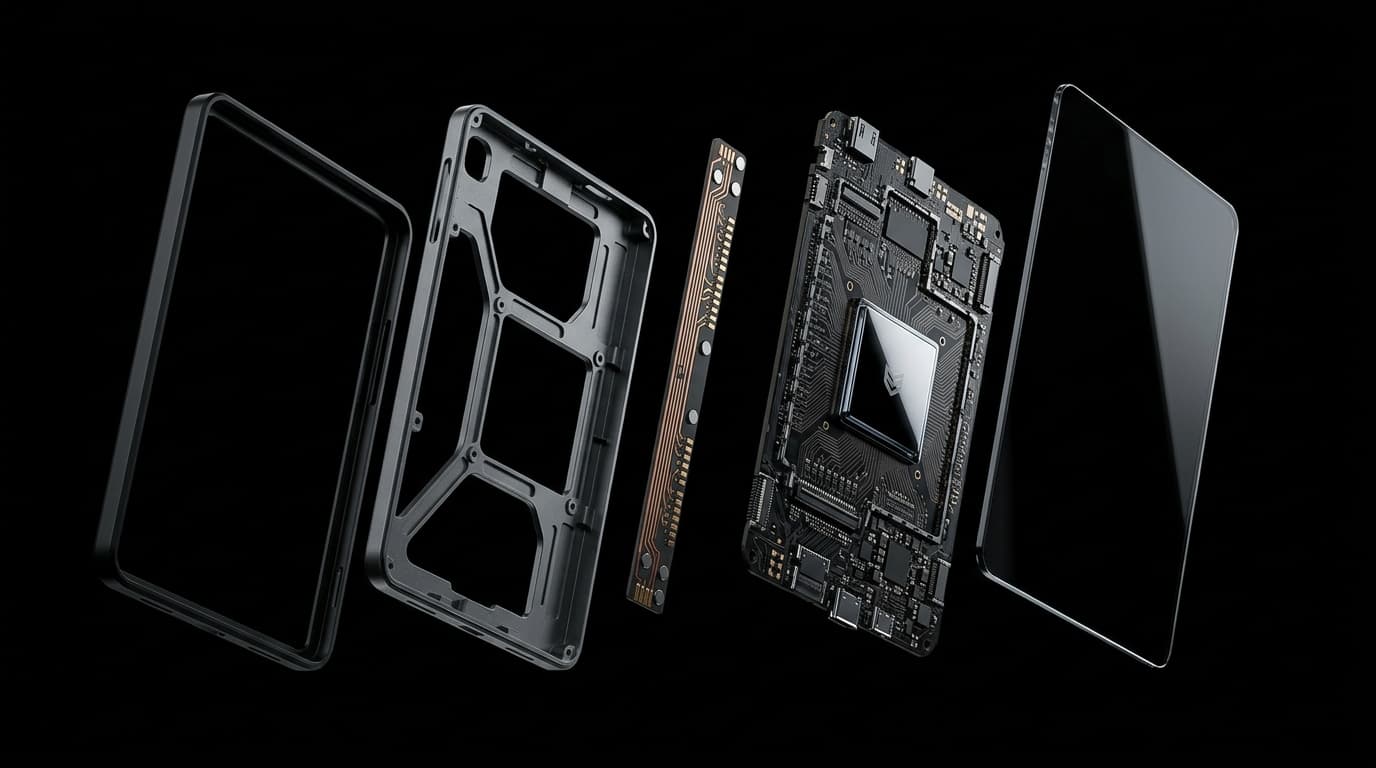 Close-up hardware silhouette representing silicon-locked intent